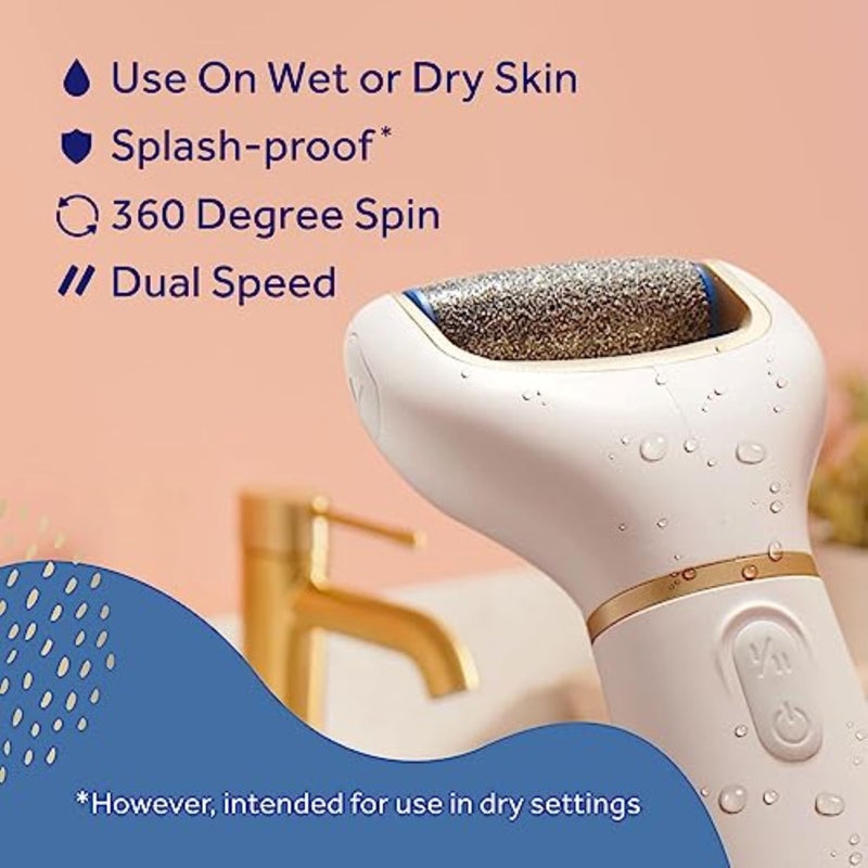 Amope AmopÃ© Pedicure Value Kit, Spa Pampering Pack, Self-Care & Relaxation Gift, contains Pedi Perfect Electric Callus Remover Foot File, 2 Macadamia Oil PediMask Foot Masks, 2 Roller Heads â€“ 4 pieces - Image 2